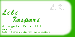 lili kaspari business card